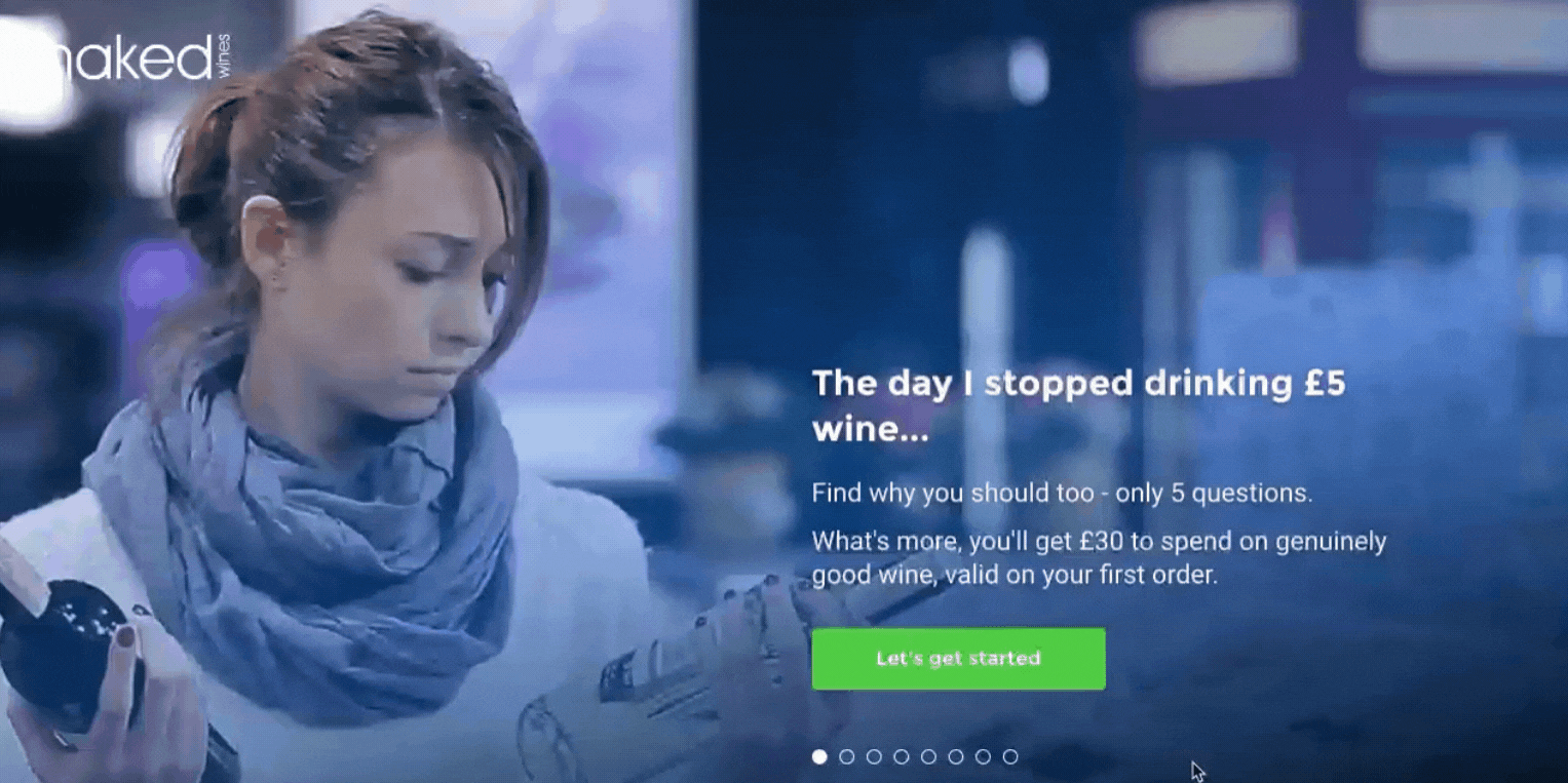 Naked Wines 的预售页面