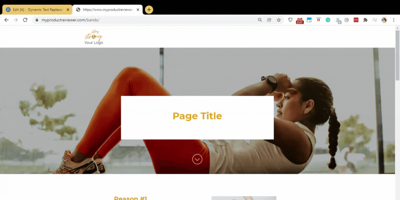 使用 Unbounce 进行动态文本替换