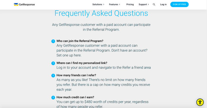 Przykładowa strona docelowa skierowania od GetResponse