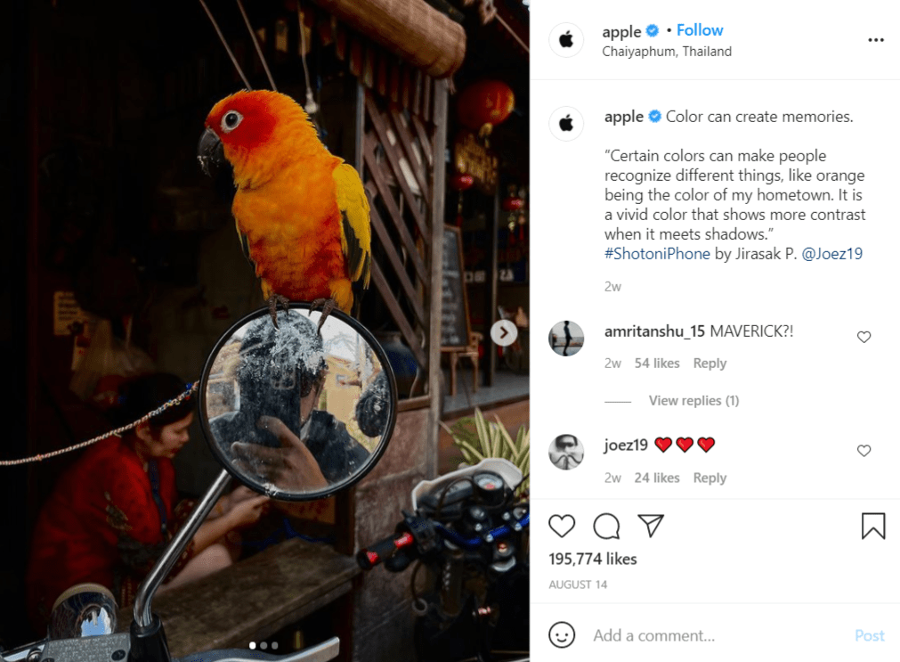 Postingan dari Apple untuk kampanye #Shotoniphone