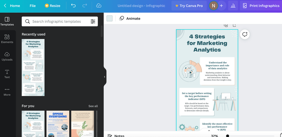 Canva 儀表板的屏幕截圖，用於創建您自己的圖像