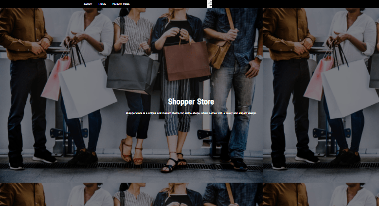 Captura de pantalla del tema de WordPress de Shopper Store