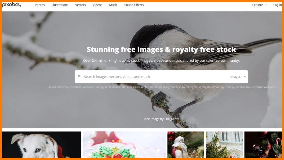 Homepage di Pixabay