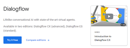 DialogFlow 영웅 이미지