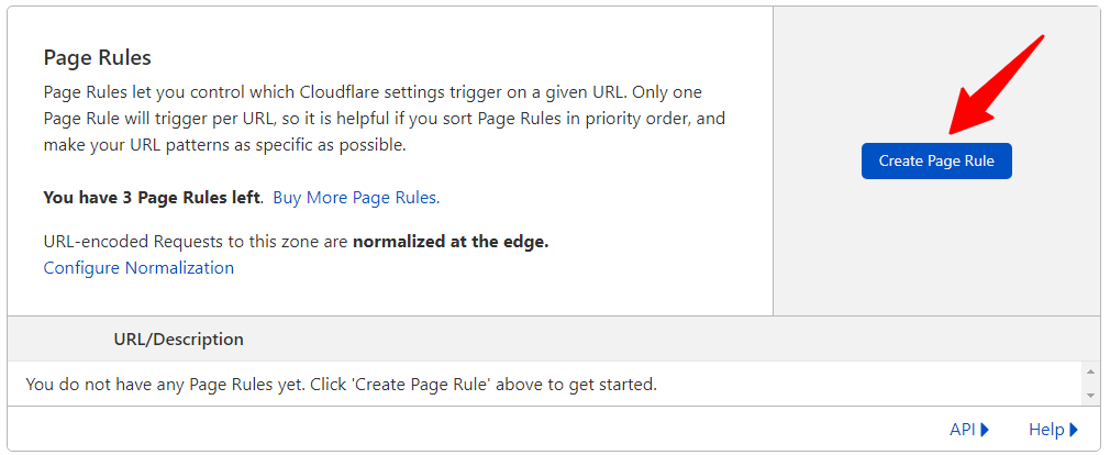 การตั้งค่ากฎของหน้าใน Cloudflare