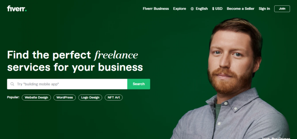 Fiverr - imagine prezentată