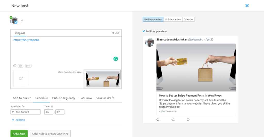 Plakat mediów społecznościowych w narzędziu SEMrush