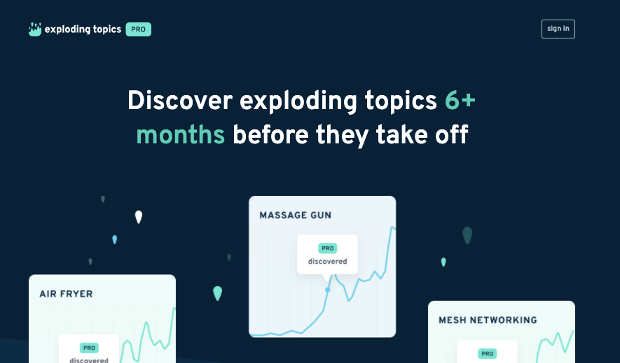 Explore ExplodingTopics para hacer investigación de contenido