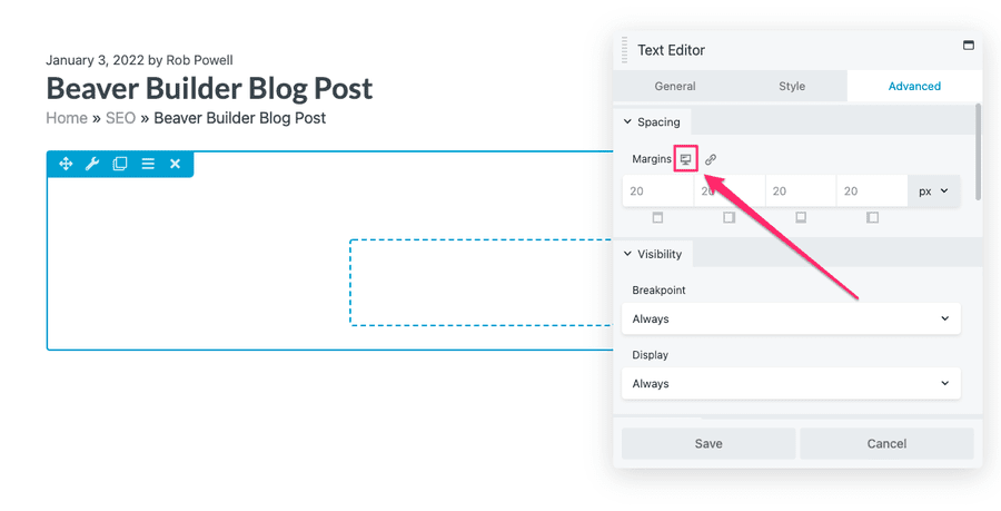Элементор против бобра-строителя - 16 Beaver Builder responsive design settings