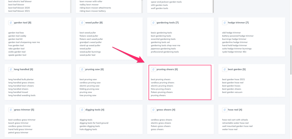 how to crate a keyword group