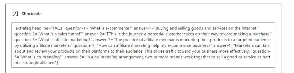 發布 Affiliate Pro 常見問題解答短代碼示例