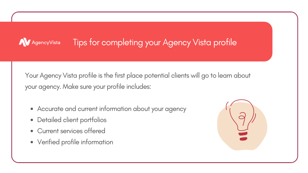 Consejos para completar su perfil de Agency Vista
