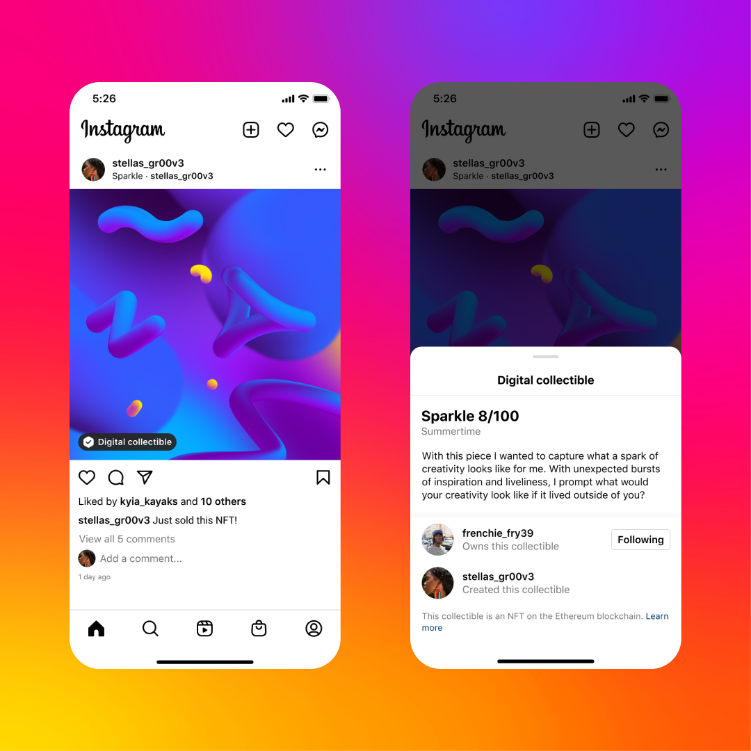 Instagram digitale Sammlerstücke