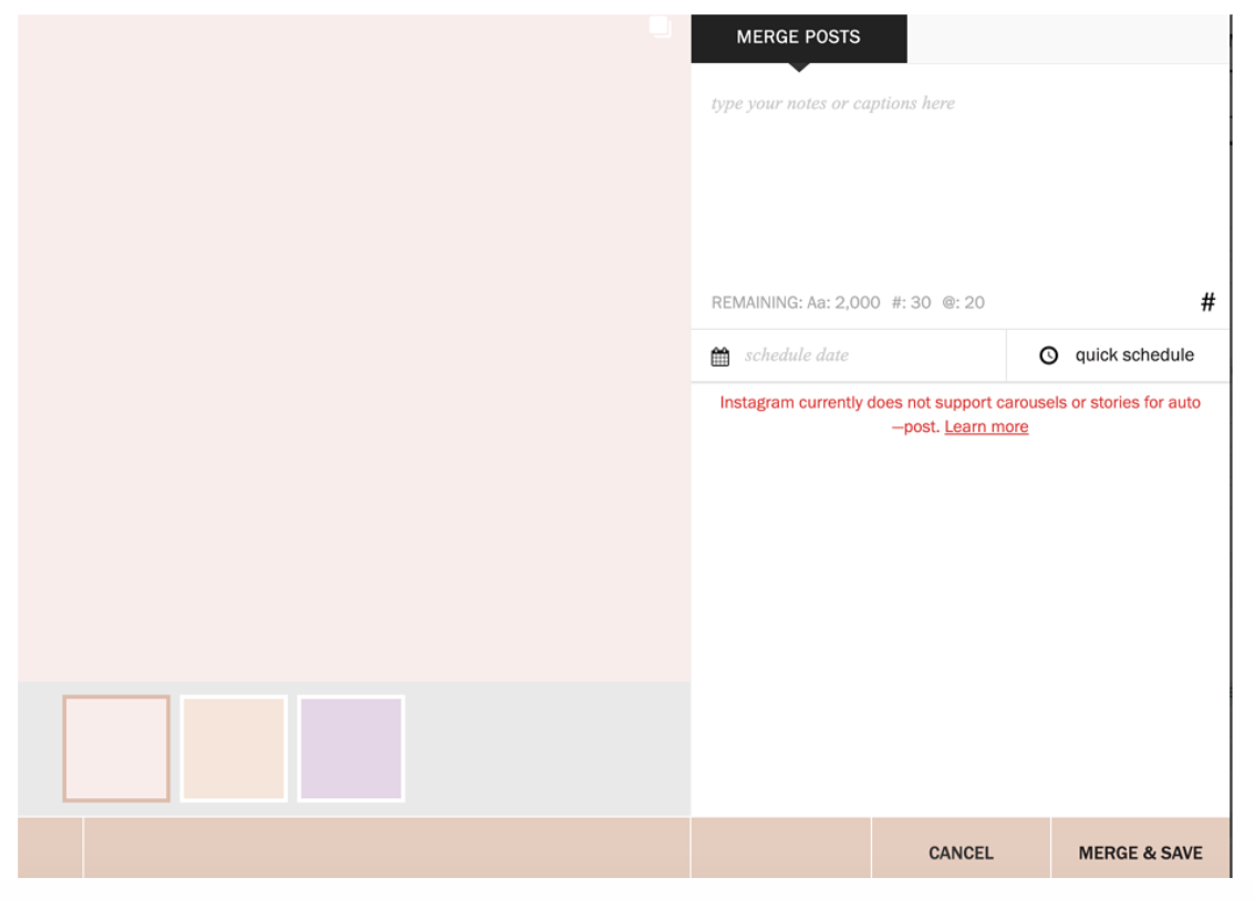 Penjadwalan posting carousel planoly