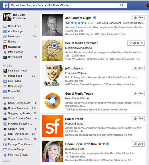 Graphique des connaissances Facebook
