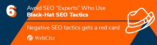 Black Hat SEO 전술을 사용하는 SEO 전문가를 피하십시오