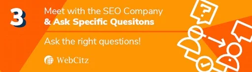 SEO 회사와 만나 특정 질문하기