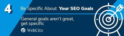 SEO 목표에 대해 구체적이어야 합니다.