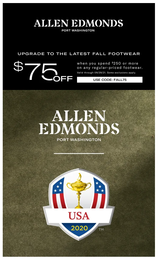 Diskon email Allen Edmonds
