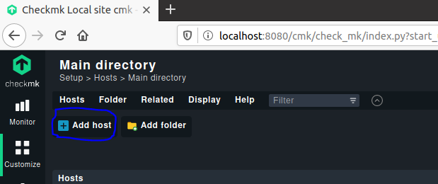 checkmkホストを追加