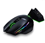 Mouse Gaming Nirkabel Razer Basilisk Ultimate Hyperspeed dengan Dock Pengisian Daya: Saklar Mouse Gaming Tercepat - Sensor Optik 20K DPI - Chroma RGB - 11 Tombol yang Dapat Diprogram - Baterai 100 Jam - Hitam Klasik