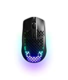 SteelSeries Aerox 3 Wireless - Mouse Gaming Super Ringan - 18.000 CPI TrueMove Air Optical Sensor - Desain Tahan Air Ultra-ringan - Daya Tahan Baterai 200 Jam