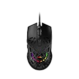 GAME HANYA DARAH PERTAMA. Mouse Gaming AJ339 65G - Cangkang Sarang Lebah Ringan - Lampu Latar RGB - Sensor Optik 12400 DPI - 6 Tombol yang Dapat Diprogram - Registrasi Tepat - Kabel Superlight - Hitam