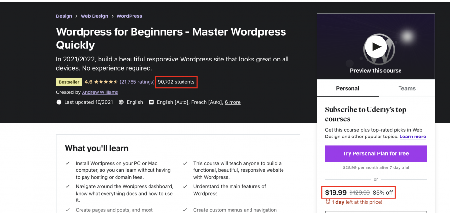 รายได้จากการขายคอร์สที่เกี่ยวข้องกับ wordpress ได้เท่าไหร่