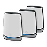 NETGEAR Orbi Whole Home Tri-band Mesh Wi-Fi 6 System (RBK853) — router z 2 przedłużaczami satelitów, zasięg do 7500 stóp kwadratowych, 100 urządzeń, AX6000 (do 6 Gb/s)