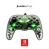 Controlador de jogos com fio Afterglow Deluxe+ LED - Licenciado pela Nintendo para Switch e OLED - Luzes RGB Hue Color - Veja através do Gamepad Controller - Jack de 3,5 mm - Vibração dupla - Botões de pá