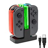 Dock de carregamento FastSnail compatível com Nintendo Switch para Joy Con e controlador de modelo OLED com indicação de LED de poste, estação de suporte de carregador compatível com Joy Cons com cabo de carregamento