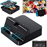 GuliKit Switch TV Dock Station para Nintendo Switch Switch Dock 4K/1080P Adaptador de TV HDMI, Protocolo PD, Suporte de Telefone/Tablet com Porta USB 3.0 Tipo-C Suporte de Carregamento com Saída de Ar (Preto)