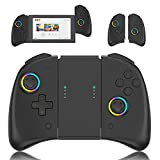 Controlador Joypad Compatível com Nintendo Switch/Switch Lite, Substituição do Controlador Pro Wireless L/R Switch para Joycon, Suporte Antiderrapante Big Grip 8 Cores LED Ajustável e Função Wake-up