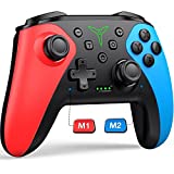 Controlador de interruptor sem fio para Nintendo Switch / Lite / OLED Controller, Switch Controller com sensação de toque do mouse nos botões traseiros, Extra Switch Pro Controller com Wake-up, programável, função Turbo