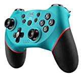 Switch Controller, Wireless Pro Controller Gamepad Compatível com Switch Suporte Amibo, Wakeup, Screenshot e Vibration Functions-Blue