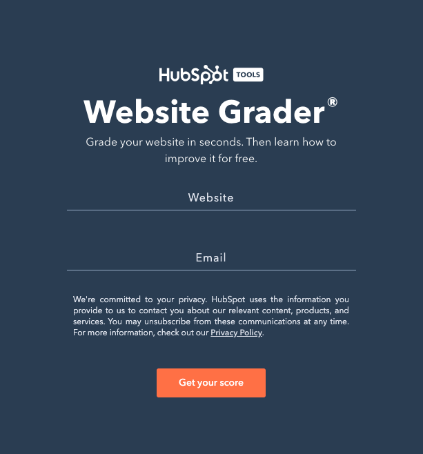 10가지 무료 최고의 웹사이트 그레이더 도구 2 Website grading Tools