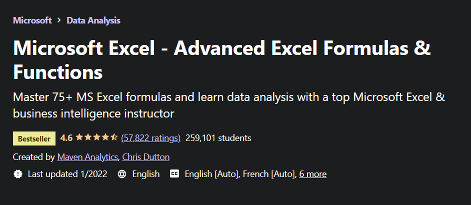 análise de dados excel