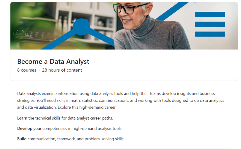 curso de analista de dados linkedin