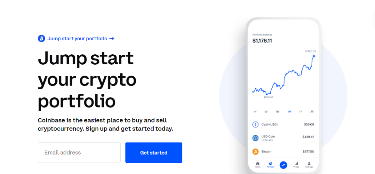 Plataforma de criptomoedas Coinbase