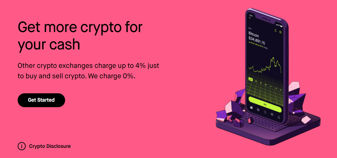 Página inicial do Robinhood