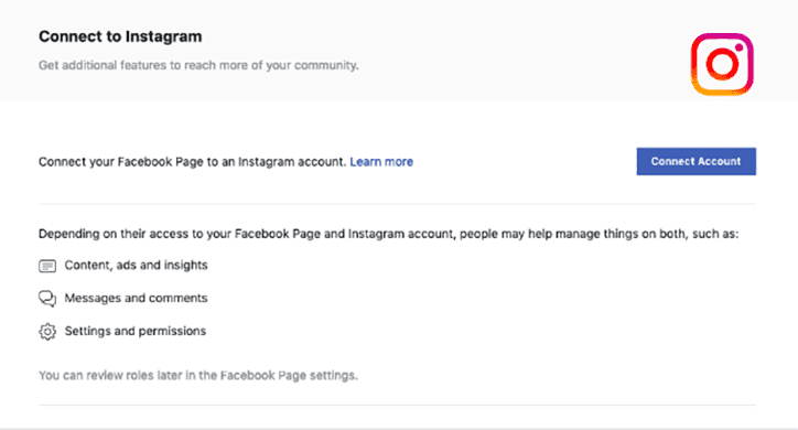 Instagram 광고 비용은 얼마입니까? 4 Connect Facebook Page to Instagram Account