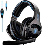 SADES Gaming Headset für Xbox One, PS4, PS5 PC Kopfhörer mit Mikrofon Mikrofon für Nintendo Switch Playstation Computer, (Schwarz)