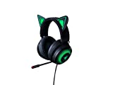 Razer Kraken Kitty Quartz Edition – USB-Gaming-Headset mit Katzenohren, Chroma-Beleuchtung, kabelgebunden für plattformübergreifendes Gaming für PC, PS4, Xbox One und Switch, 50-mm-Membran, 3,5-mm-Kabel mit Leitungssteuerung, Schwarz