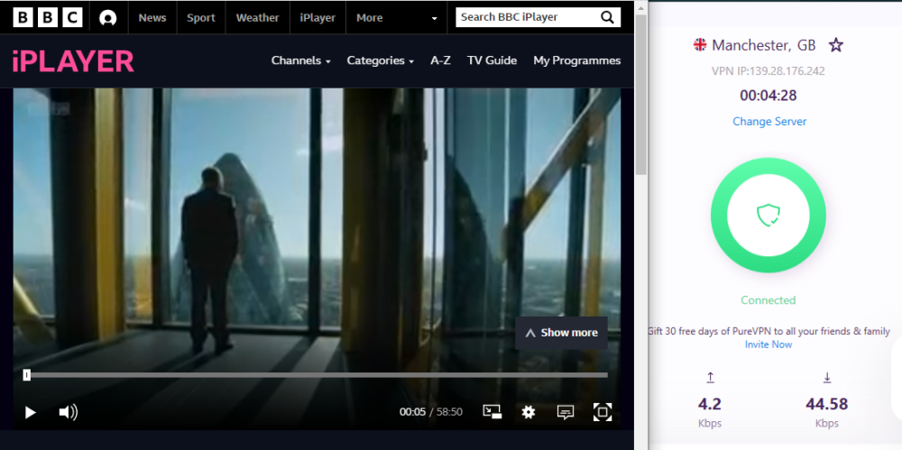 فتح bbc iplayer: PureVPN