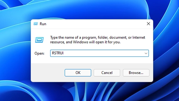 اكتب-RSTRUI-in-Run-App-to-launch-System-Restore