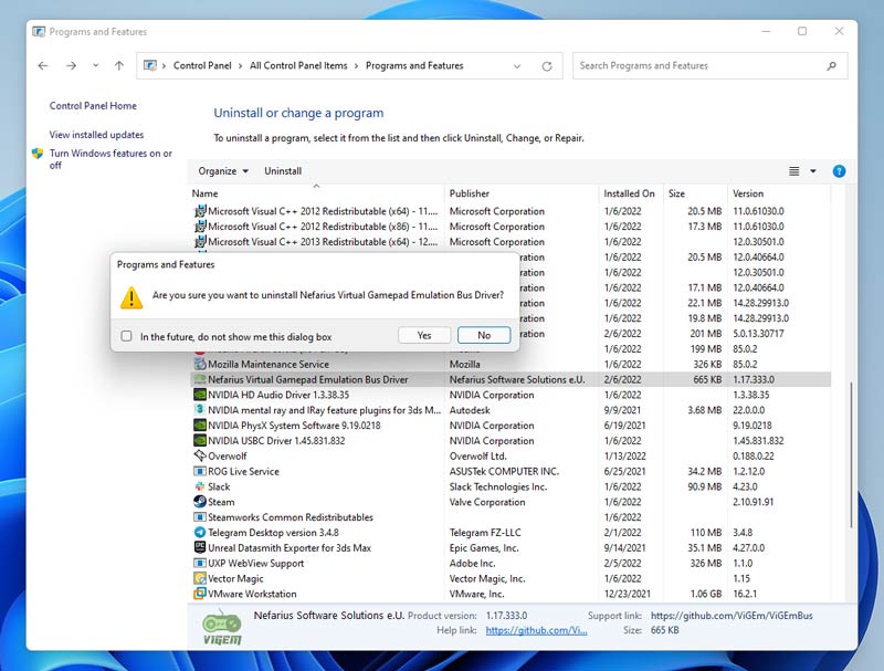 إلغاء تثبيت WS4Windows