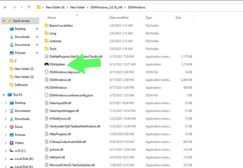 قم بتشغيل DS4Updater