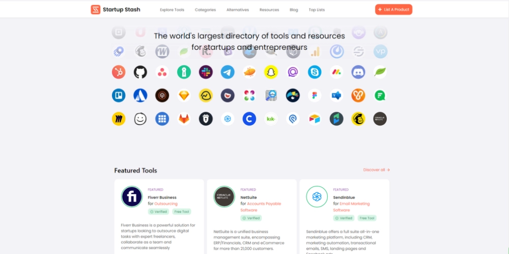 موقع Startup Stash