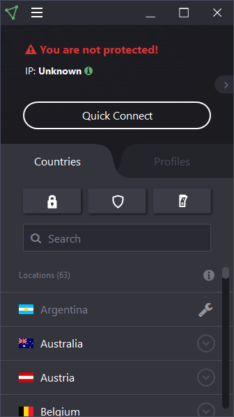 protonvpn- عرض لوحة واحدة