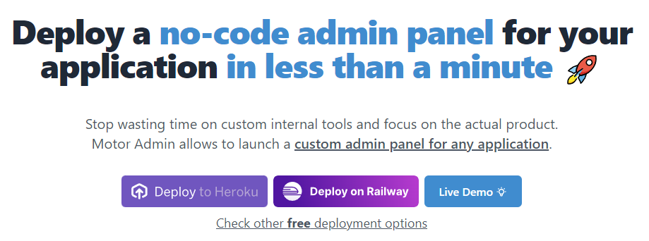 motor admin- No-Code-Plattform